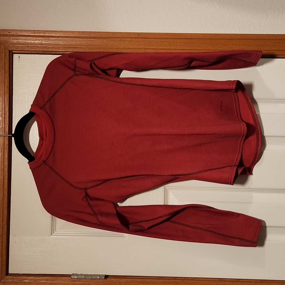 Red Patagonia Long Sleeve Moisture Wicking Shirt